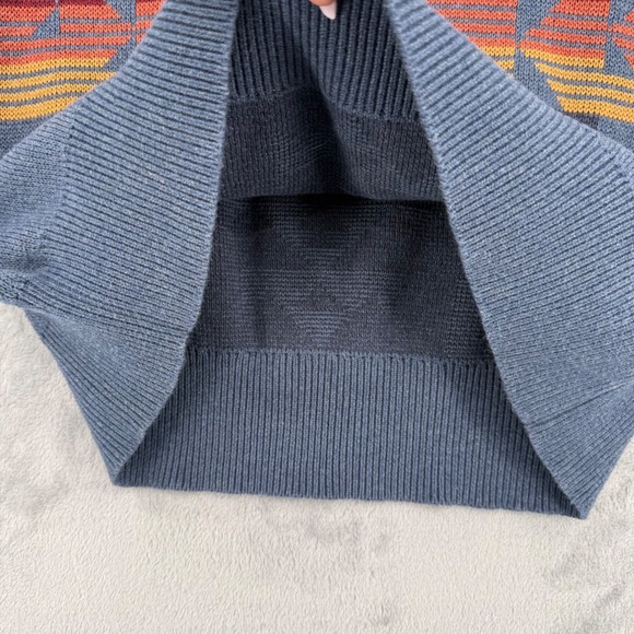Vintage Pendleton Sweater Women's Notch Collar Chief Joseph Blue Cotton Small - Picture 11 of 13